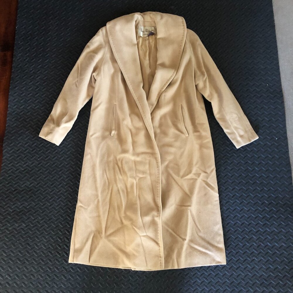 VINTAGE NEW WILLIAMS OPEN FRONT CASHMERE SWING COAT SHAWL COLLAR OLD MONEY